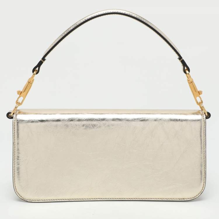 Pre Owned Valentino Gold Leather Loco Shoulder Bag