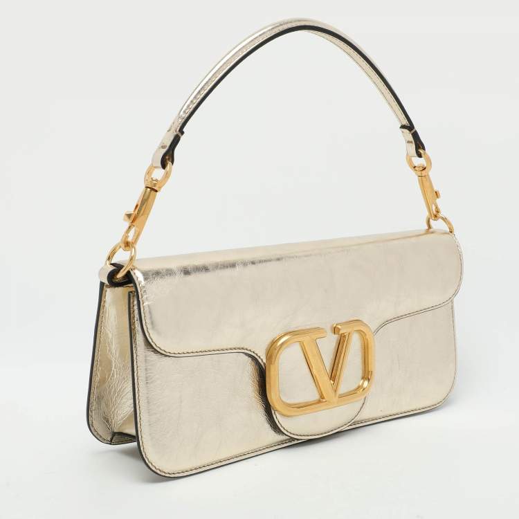 Pre Owned Valentino Gold Leather Loco Shoulder Bag
