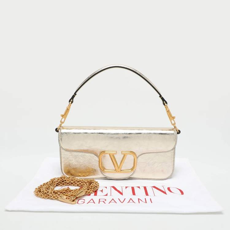 Pre Owned Valentino Gold Leather Loco Shoulder Bag