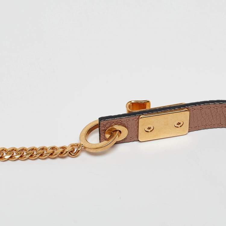 Pre Owned Valentino Rose Cannelle Leather Mini VLogo Hobo