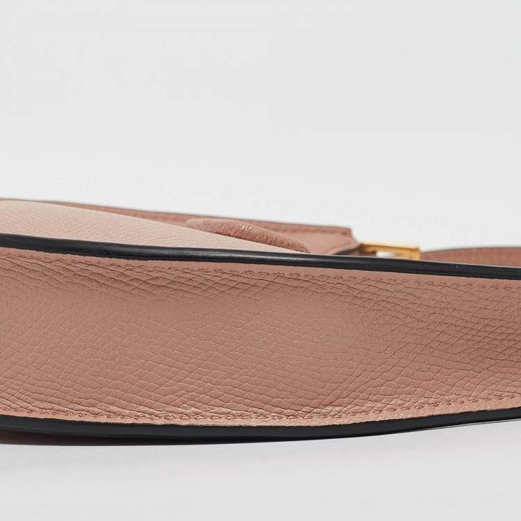 Pre Owned Valentino Rose Cannelle Leather Mini VLogo Hobo