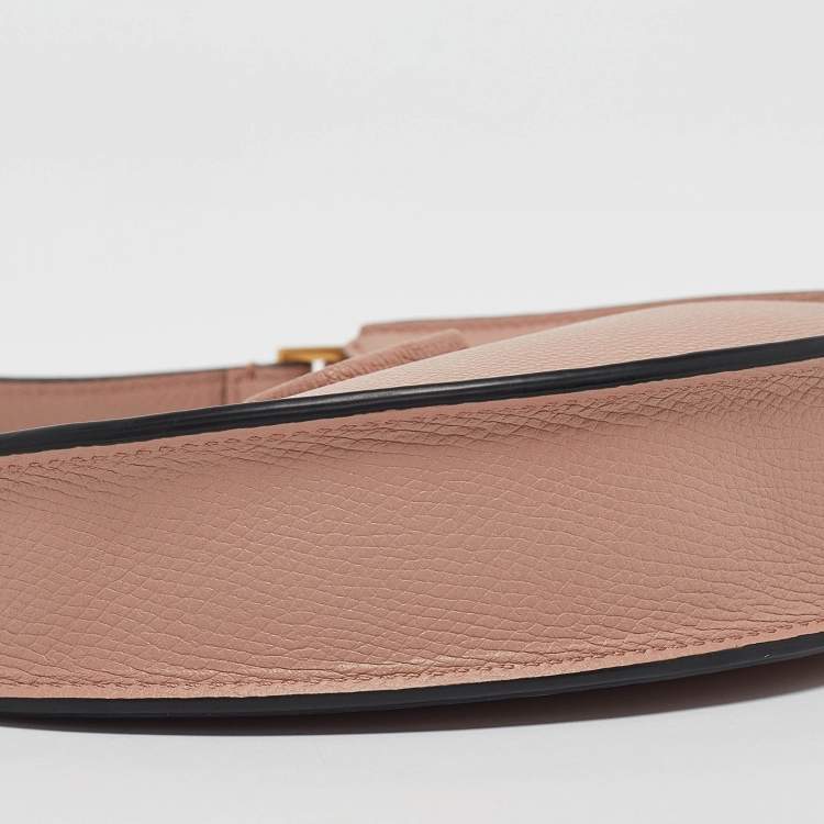 Pre Owned Valentino Rose Cannelle Leather Mini VLogo Hobo