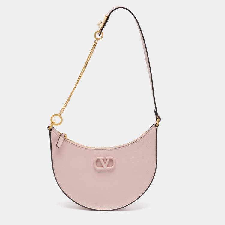 Pre Owned Valentino Lilac Leather Mini VLogo Hobo