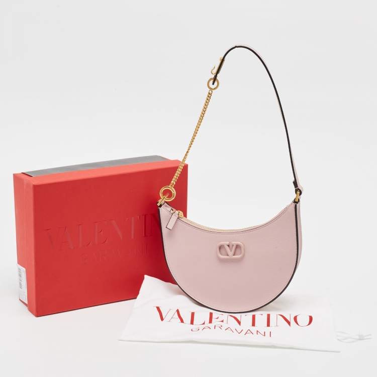 Pre Owned Valentino Lilac Leather Mini VLogo Hobo