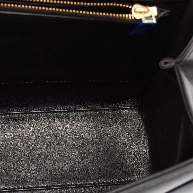 Pre Owned Valentino Black Leather Small One Stud Top Handle Bag