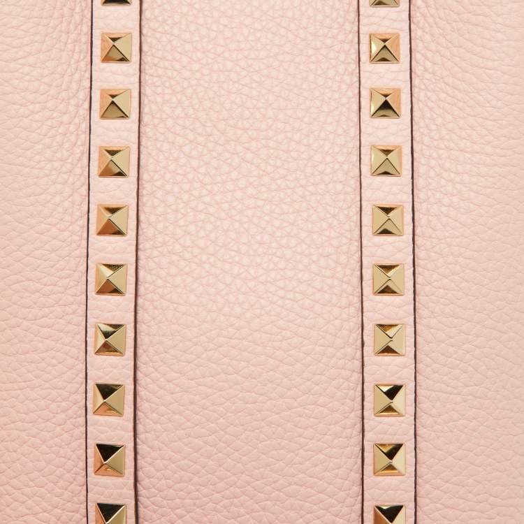 Pre Owned Valentino Light Pink Leather Rockstud Tote
