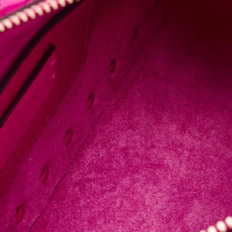 Pre Owned Valentino Pink Leather Small Rockstud Flip Lock Shoulder Bag
