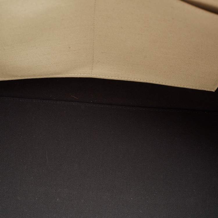 Pre Owned Valentino Off-White/Black Canvas Large VLTN Logo Tote