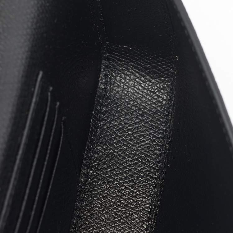 Pre Owned Valentino Black Leather VLogo Chain Clutch