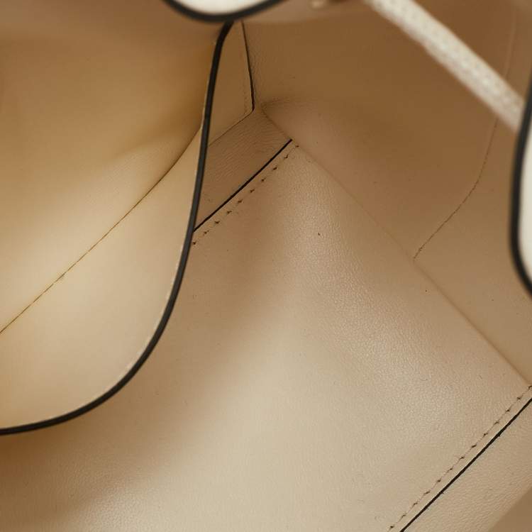 Pre Owned Valentino Cream Leathert Loco Bucket Bag