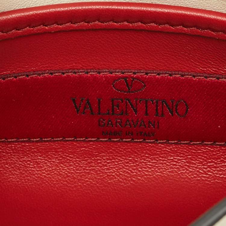 Pre Owned Valentino Ivory Leather Small Rockstud Spike Top Handle Bag
