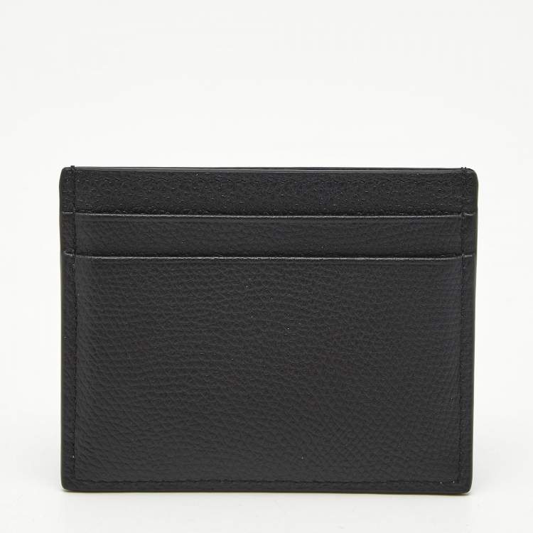 Pre Owned Valentino Black Leather VLogo Card Holder