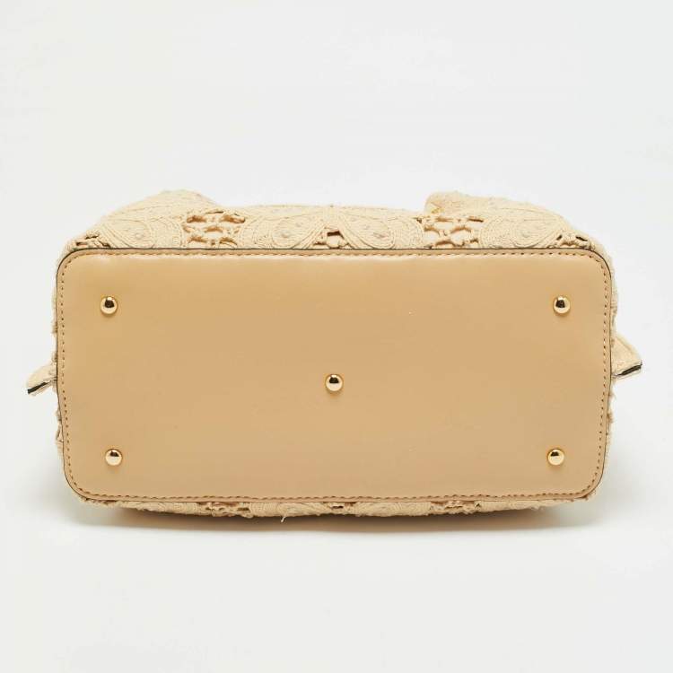 Pre Owned Valentino Natural Butterfly Effect Raffia Small VLogo Tote