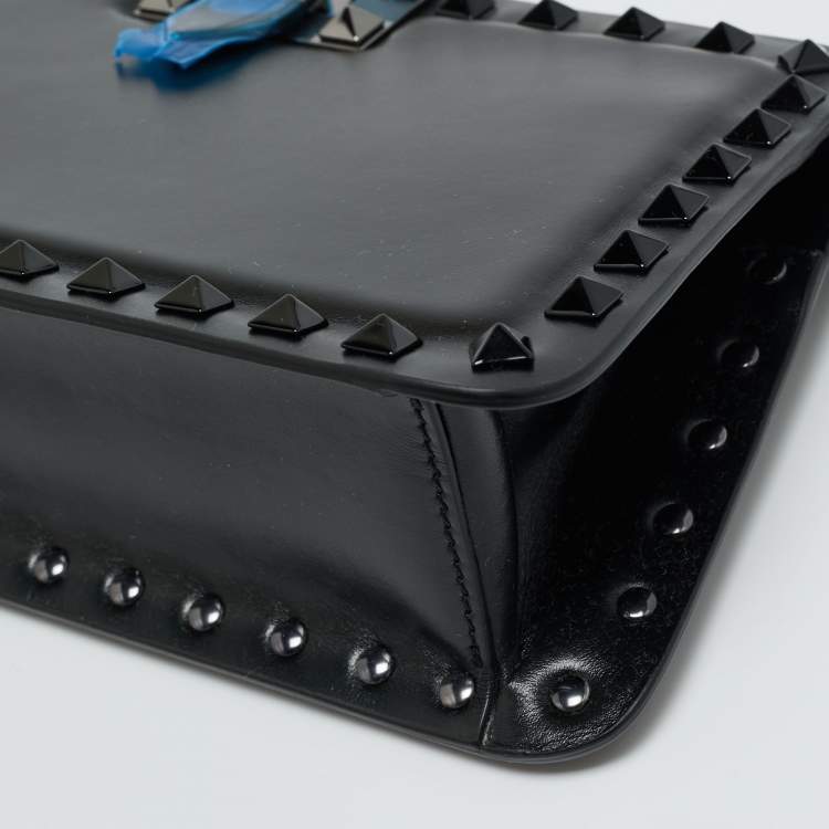 Pre Owned Valentino Black Leather Rockstud Clutch