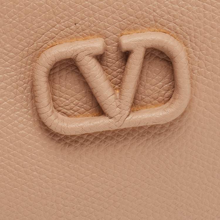Pre Owned Valentino Beige Leather Mini VLogo Hobo