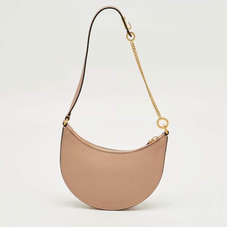 Pre Owned Valentino Beige Leather Mini VLogo Hobo