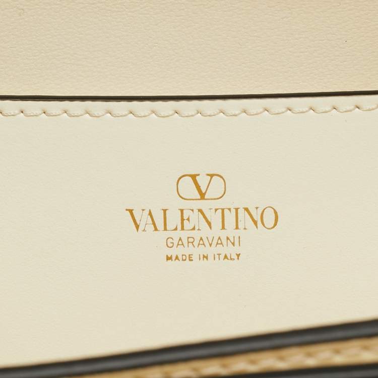 Pre Owned Valentino Rockstud Off White Leather Shoulder Bag