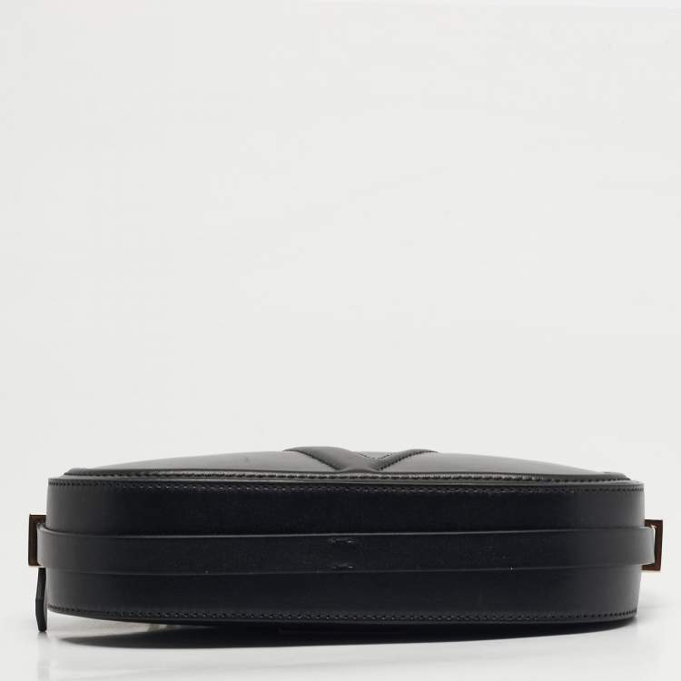 Pre Owned Valentino VLogo Walk Black Leather Crossbody Bag