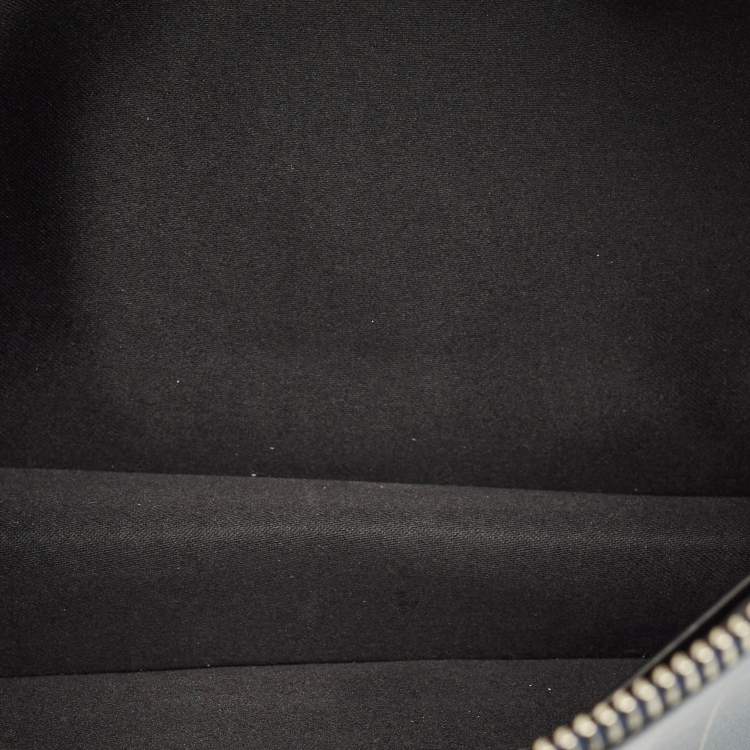 Pre Owned حقيبة يد صغيرة فالنتينو جلد أزرق بحري بسحاب مقبض معصم