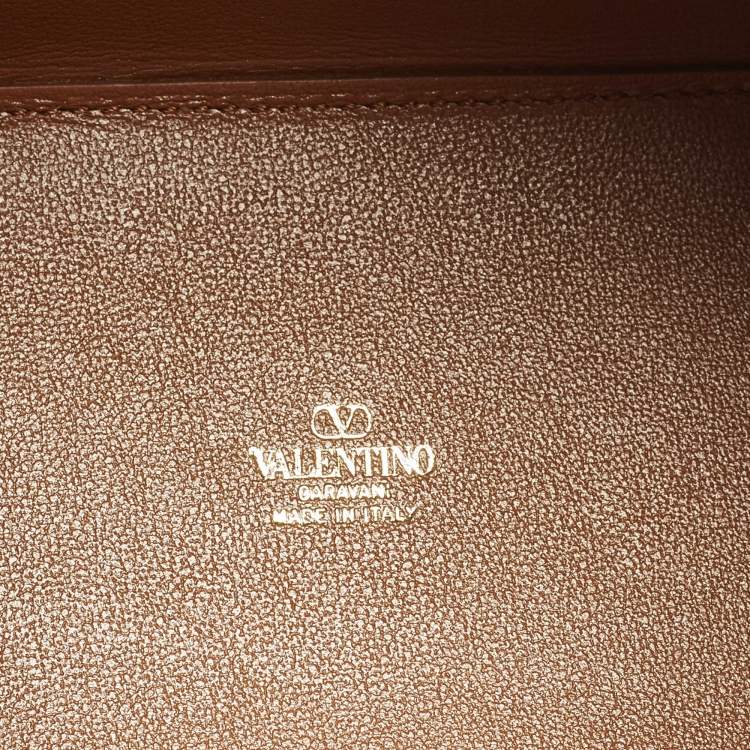 Pre Owned Valentino VLogo Mini Beige/Brown Raffia and Leather and Bucket Bag