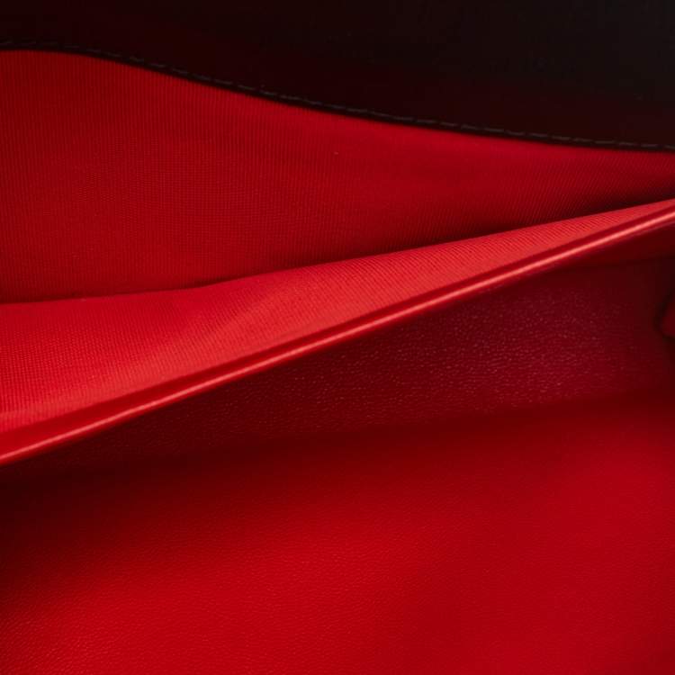 Pre Owned Valentino Rockstud Alcove Black Leather Wallet On Chain