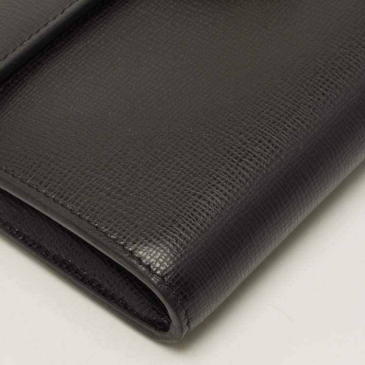 Pre Owned Valentino Rockstud Alcove Black Leather Wallet On Chain