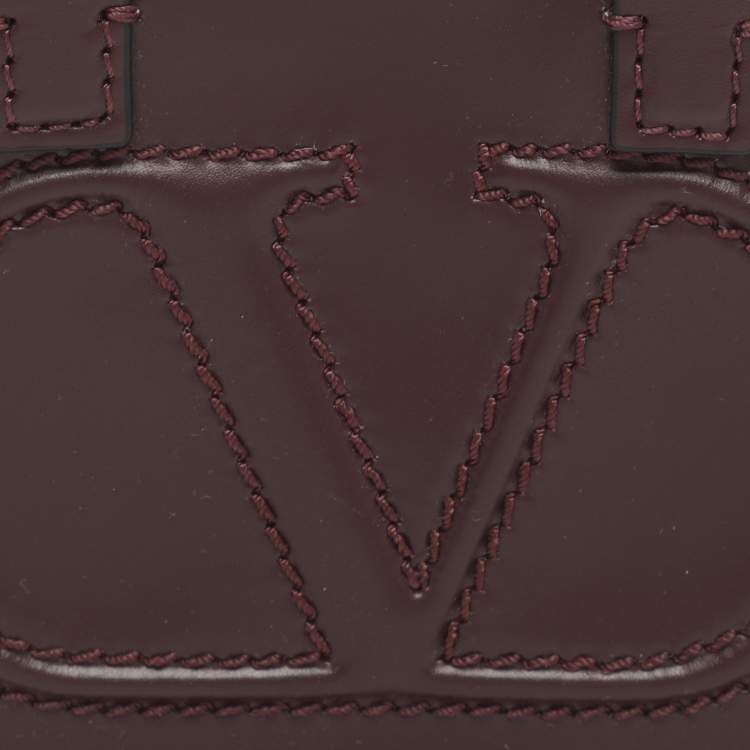 مملوكة مسبقًا Valentino VLogo Mini Burgundy Leather Tote