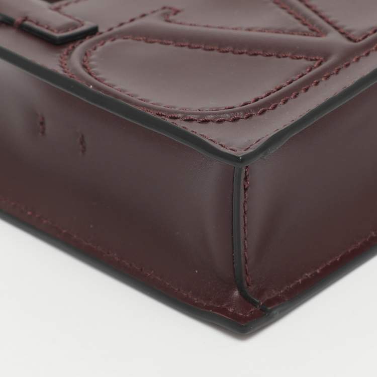 مملوكة مسبقًا Valentino VLogo Mini Burgundy Leather Tote