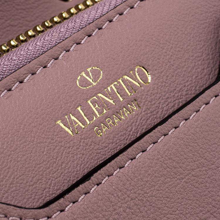 Pre Owned Valentino Beige Leather Rockstud Degrade Coin Purse