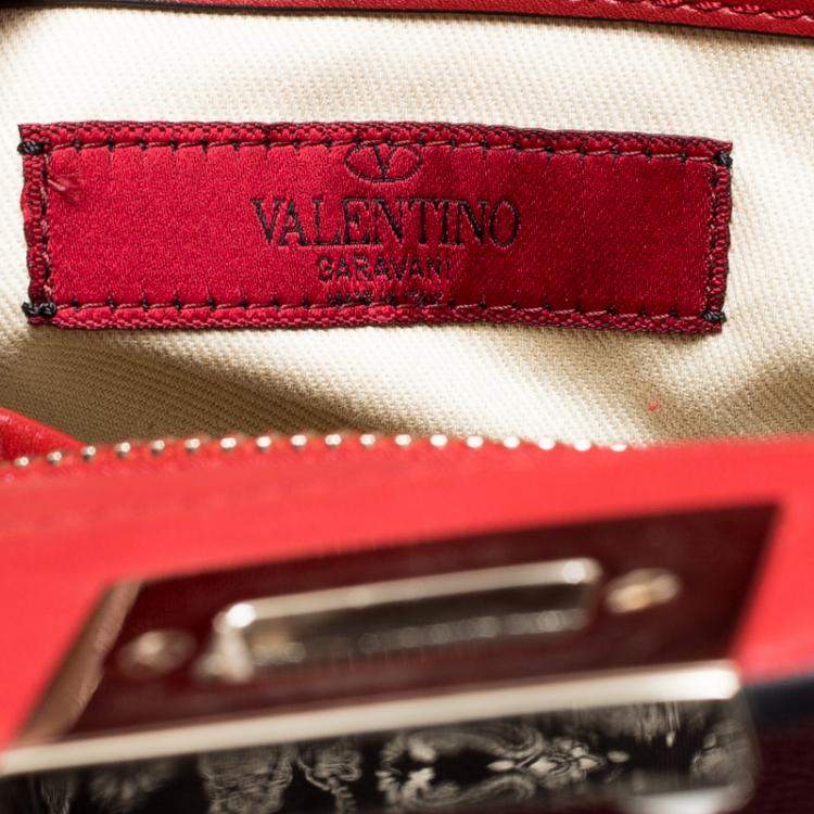 Pre Owned Valentino Rosso V. Leather Rockstud Tote