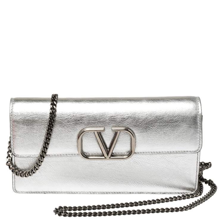 Silver Valentino Clutch Online Silver Valentino Clutch Online
