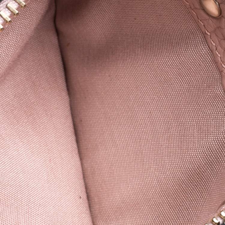 Pre Owned Valentino Water Rose Leather Rockstud Coin Purse and Card Holder