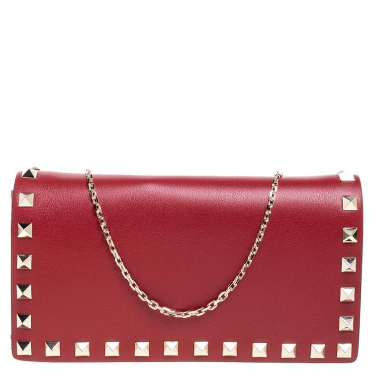 Valentino Womens Rockstud Chain Pouch Red – Luxe Collective