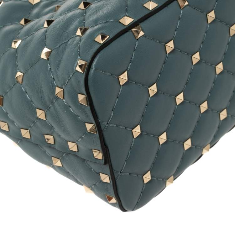 Pre Owned Valentino Amadeus Quilted Leather Small Rockstud Spike Bucket Bag