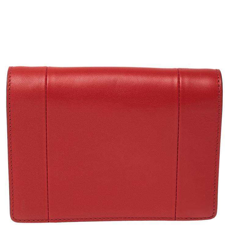 Valentino Red Leather VLOGO Inlay Chain Pouch Bag Valentino | The ...