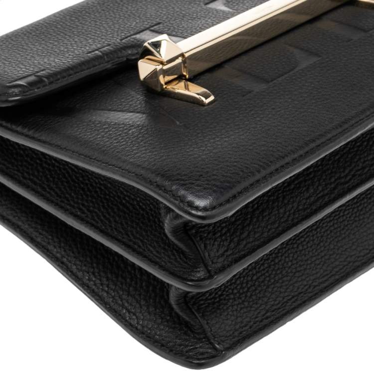 Pre Owned Valentino Black Leather Uptown Shoulder Bag