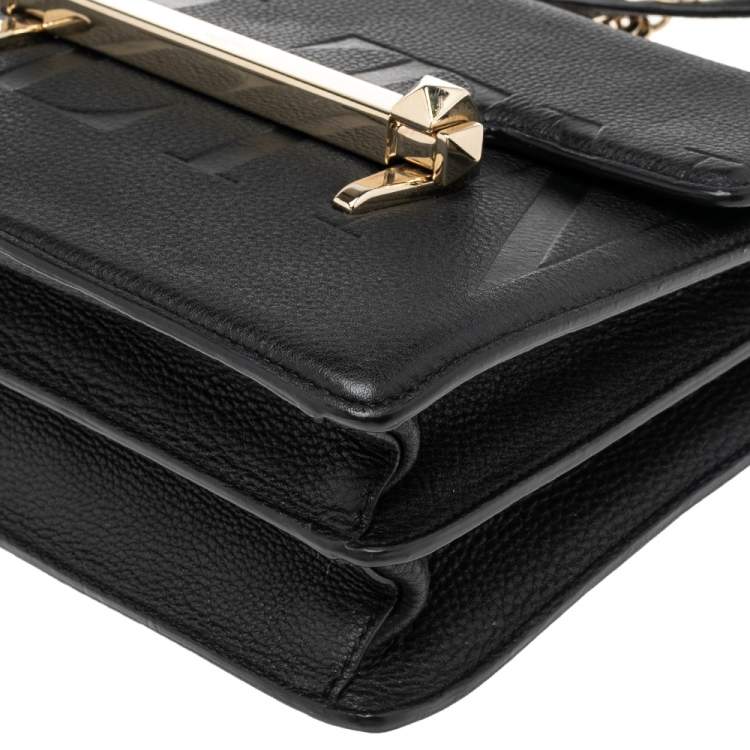 Pre Owned Valentino Black Leather Uptown Shoulder Bag