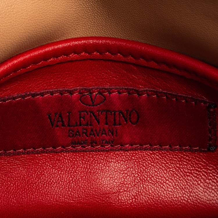 Pre Owned Valentino Beige Leather Rockstud Spike Top Handle Bag