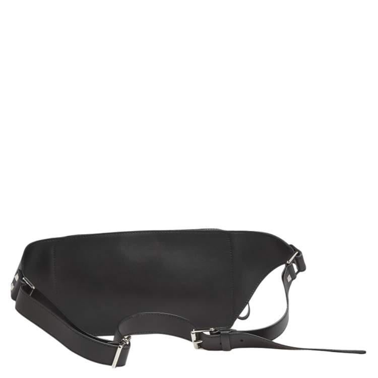 Pre Owned Valentino Black Leather VLTN  Belt Bag