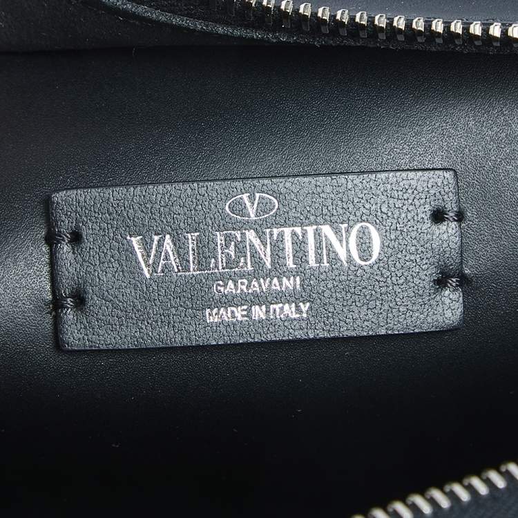 Pre Owned Valentino Black Leather VLTN  Belt Bag