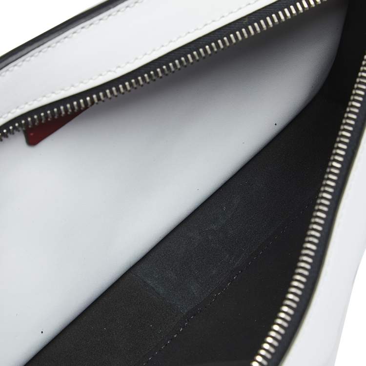 Pre Owned Valentino White Leather VLTN Belt Bag