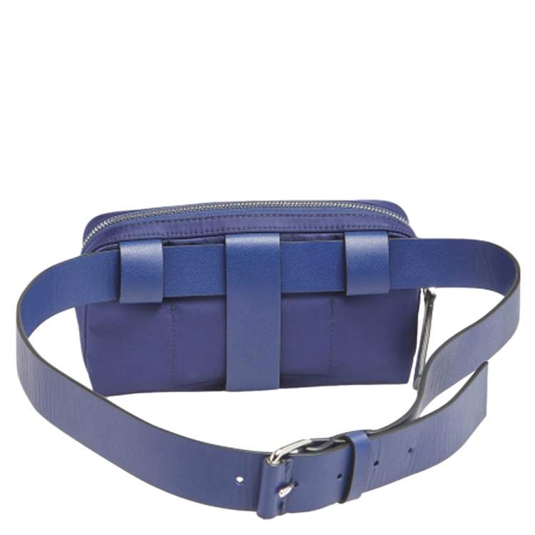 Pre Owned Valentino Blue Nylon and Leather VLogo Belt Bag