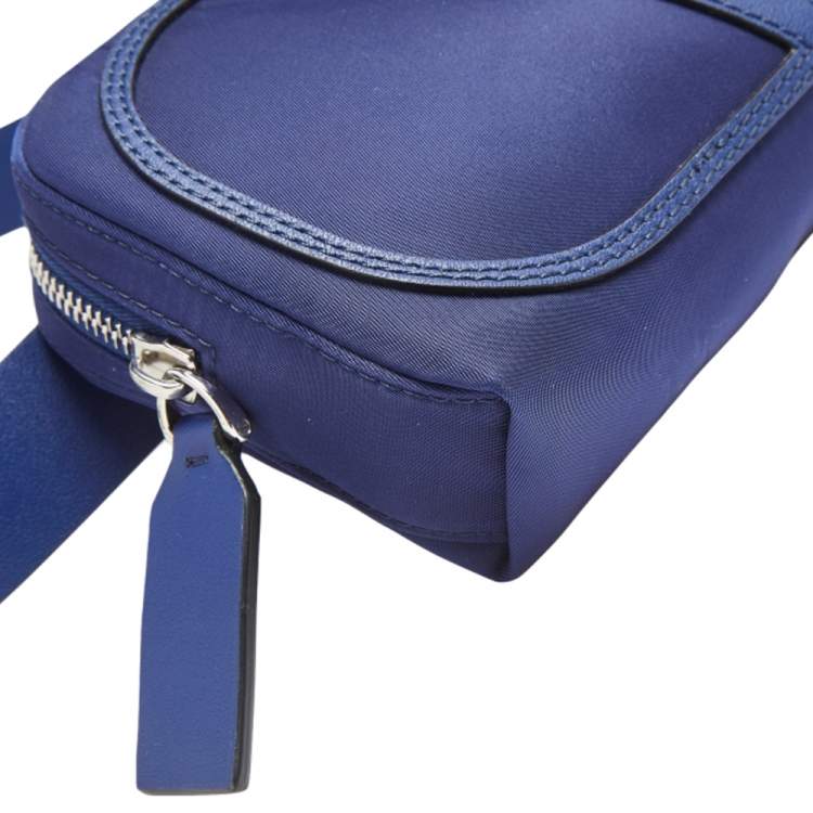 Pre Owned Valentino Blue Nylon and Leather VLogo Belt Bag
