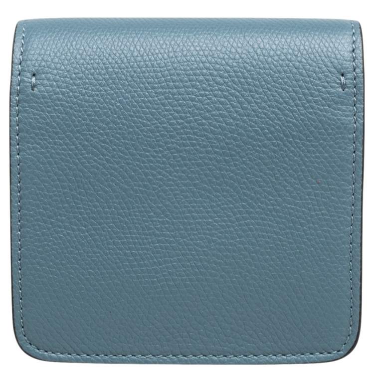 Pre Owned Valentino Blue Leather VLogo Wallet on Chain