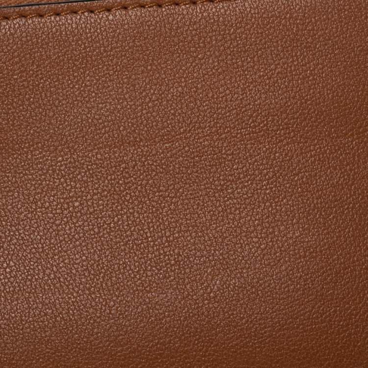 Pre Owned Valentino Tan Leather Rockstud Zip Card Holder 