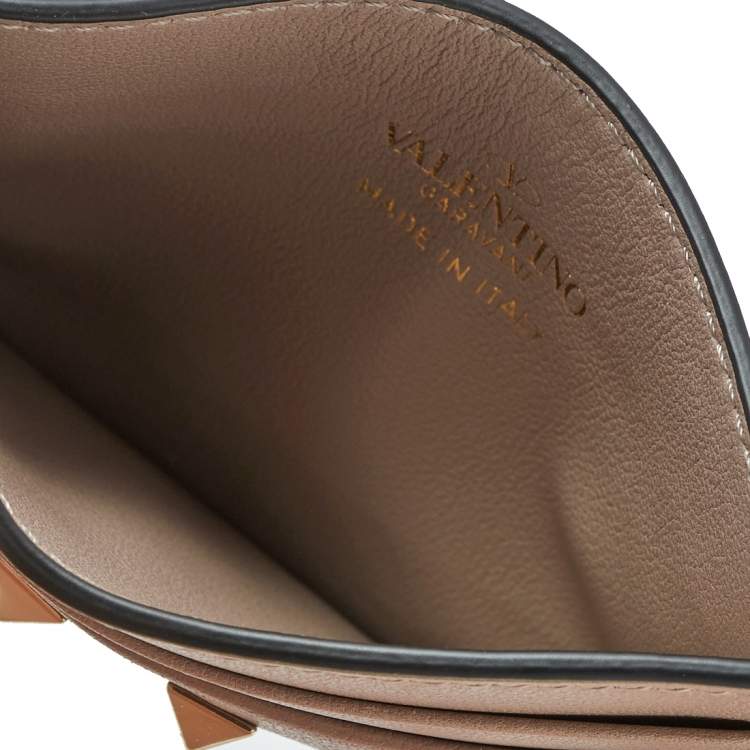 Pre Owned Valentino Poudre Leather Rockstud Card Holder