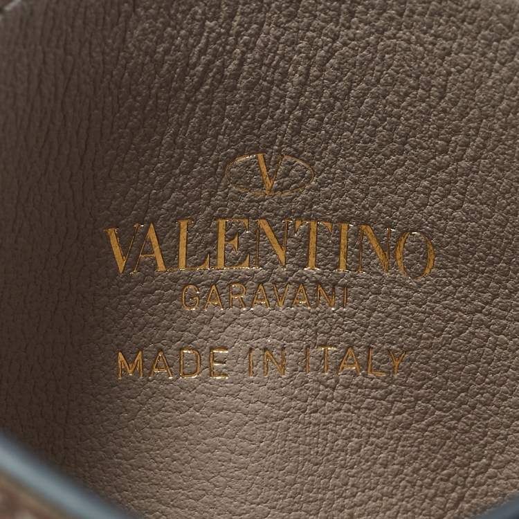 Pre Owned Valentino Poudre Leather Rockstud Card Holder