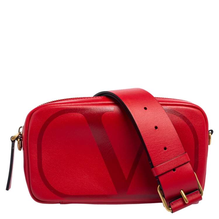 Valentino Red Vlogo Leather Lab Crossbody Bag Valentino | TLC