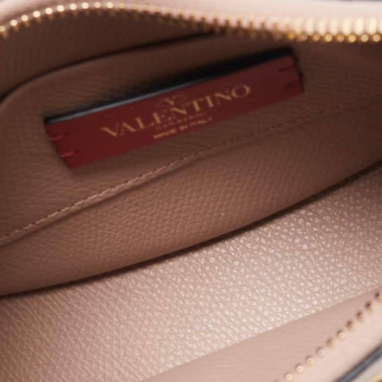 Pre Owned Valentino Dusty Pink Leather Mini VLogo Hobo