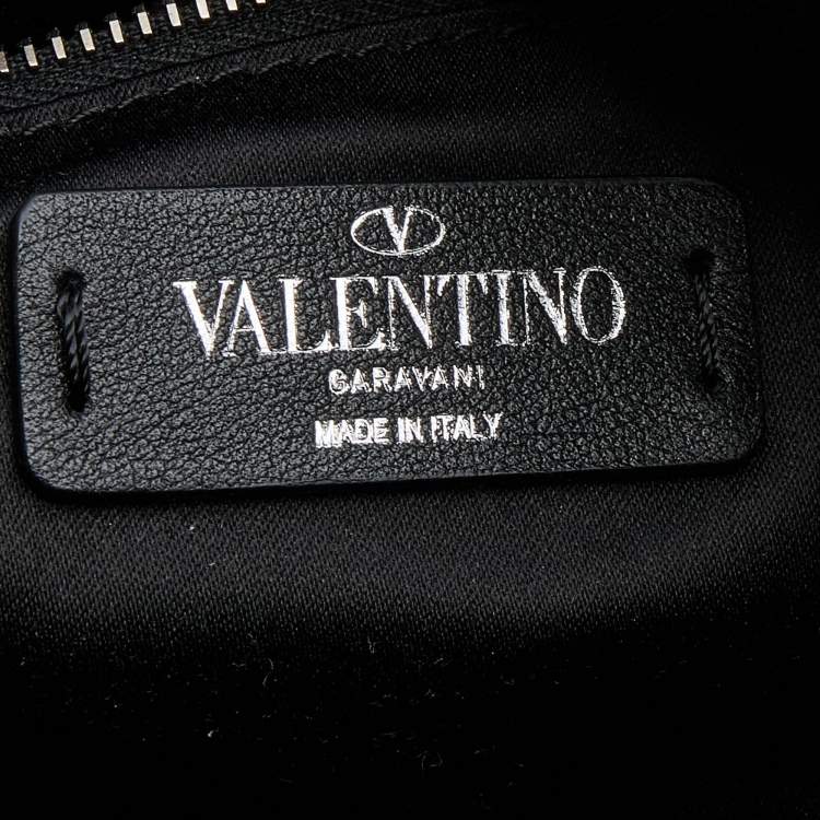 Pre Owned Valentino Black Leather VLTN Clutch